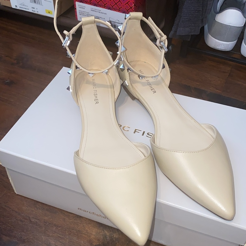 Marc Fisher flats with ankle strap